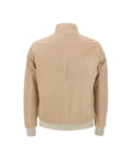 Barba Rivet shearling-lined suede jacket