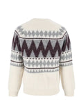 Peserico geometric-pattern raglan-sleeve sweater
