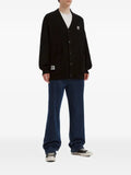 FINGERCROXX logo-patch V-neck cardigan