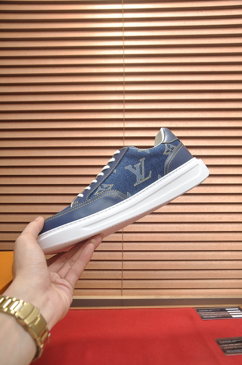 Louis Vuitton Blue Monogram Low-Top Sneakers