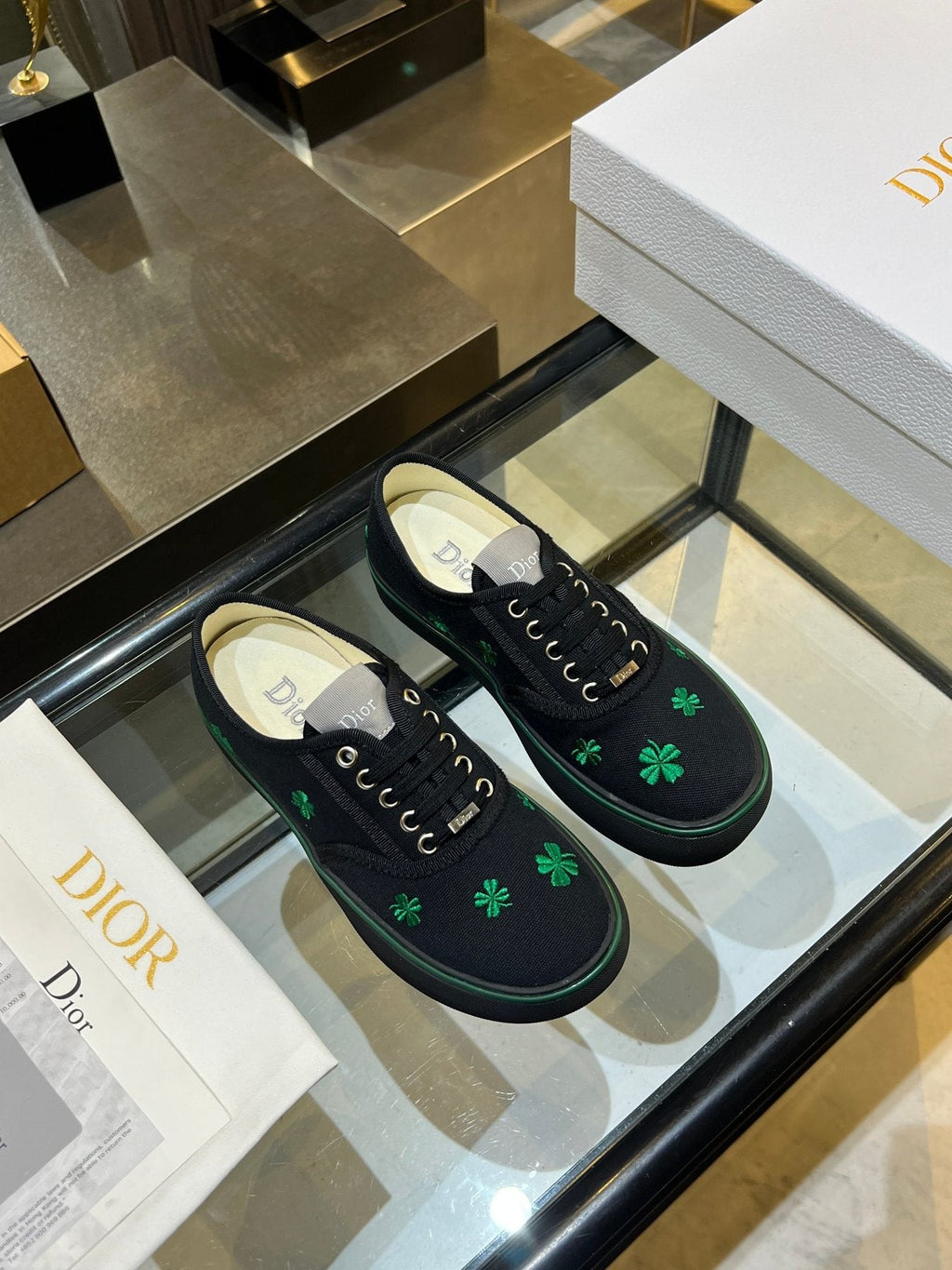 Dior Embroidered Floral Low-Top Sneakers
